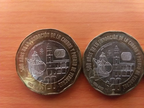 Moneda De 20 Pesos 500 Años De Fundación Puerto De Veracruz