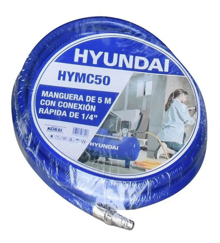 Compresor de aire eléctrico portátil Hyundai HYAC25K 25L 2.5hp 110V 60Hz azul