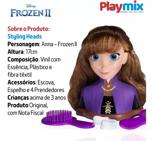 Jogo Mimics Frozen 2 e Busto de Boneca Anna Styling Head - Alves Baby