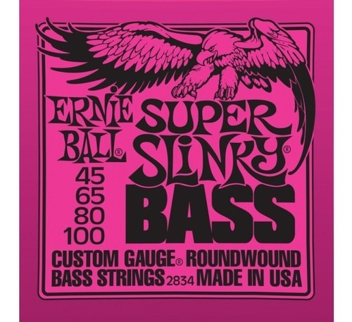 Imagen 1 de 3 de Encordado Bajo Ernie Ball 045/100 Super Slinky 2834 4 Cuerda