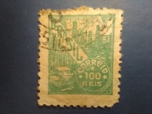 Estampilla Sello Postal De Brasil De 100 Reales