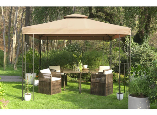 Imagen 3 de 5 de Toldo Pérgola Tabaco 3x3 De Panel Doble