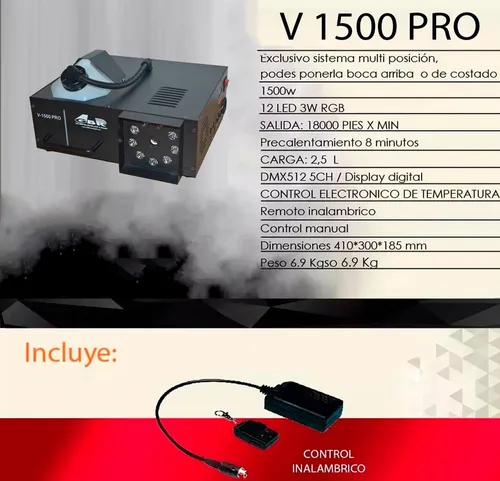 Maquina De Humo Gbr V-1500 Pro Multi Posición Garantía Mjs