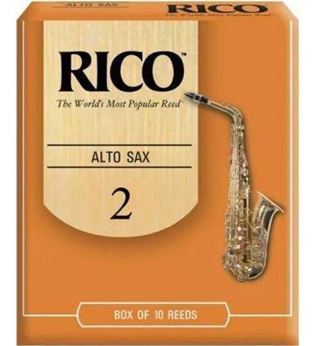 Pack X 10 Caña Para Saxo Alto N° 2 Rico Rja1020.