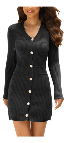 Vestido De Mujer, Suéter Delgado E Informal Con Cuello De Ma