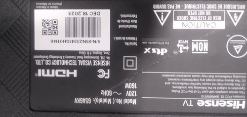 Main Hisense 65a65kv (Usado)