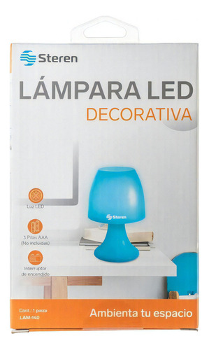 Lámpara Led Decorativa De Pilas | Lam-140az Color De La Estructura Azul Color De La Pantalla Azul