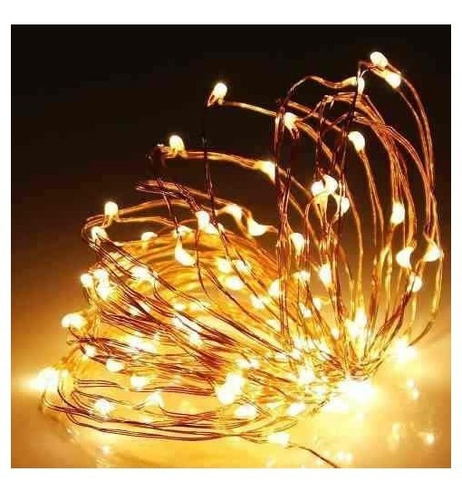 Imagen 3 de 10 de Tira Led Cable Hilo Alambre Luces Led A Pila 3 Mt Blanco
