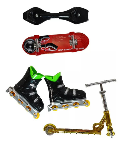 Mini Juego Kit Skate Scooter Niños Patineta Patín Monopatín