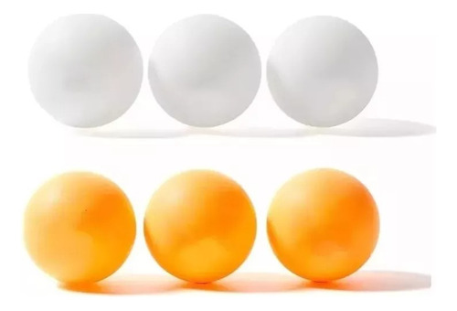 Set De 6 Pelotas De Ping Pong 3 Blancas Y 3 Naranjas