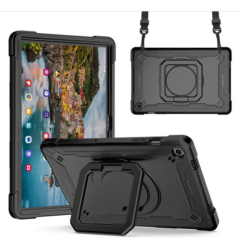 Funda De Ordenador Con Asa Negra Para Samsung Galaxy Tab A9+