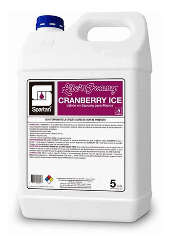 Jabon En Espuma Cranberry Manos Cuerpo X 5 Lts Spartan