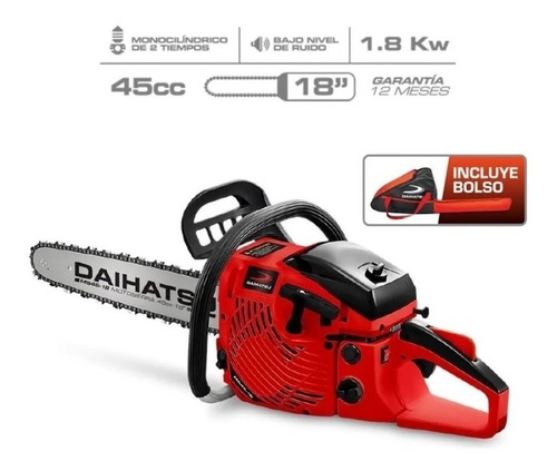 Imagen 2 de 5 de Motosierra Daihatsu Ms45-18b A Explosión 45cc + Bolso +cuot!