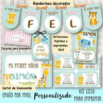Comprar Kit Personalizado Imprimible Animalitos Jungla Mod.03 Safari