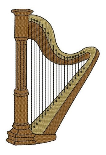 Matriz De Bordado Harpa Instrumento Musical
