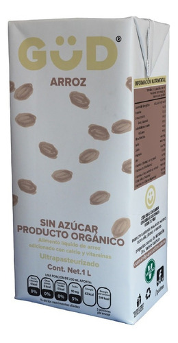 Imagen 1 de 6 de Leche De Arroz Orgánica Gud 1 L