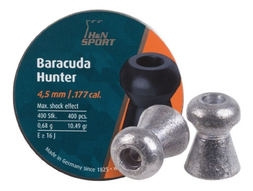 Pellets Baracuda Power H&n 10.49gr 4.5mm 400pz Xtrc