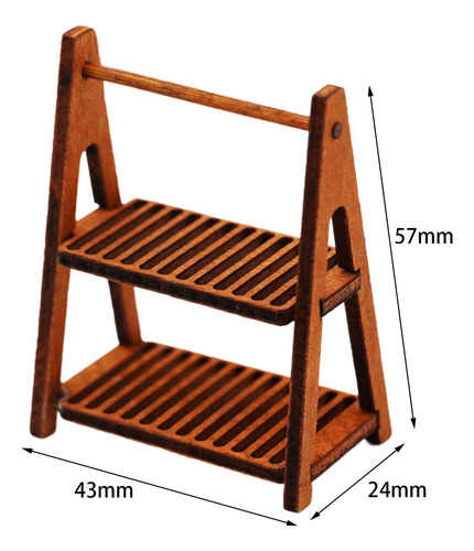2 Mini Estante De Pan Estante De Almacenamiento Marron