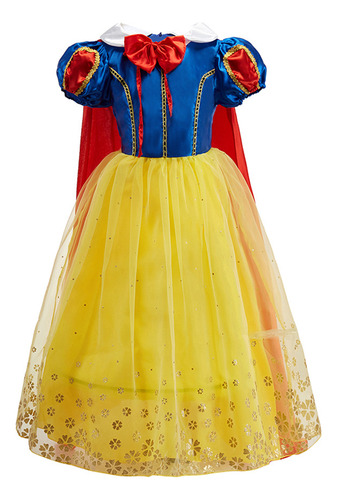 A Vestido De Blancanieves Con Capa De Lazo For Niña
