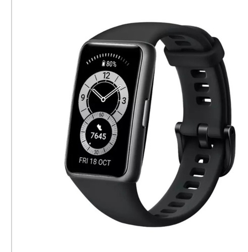Huawei Series 6 Band 6 Sport 1.47" caja de polímero dark gray, malla graphite black de silicona FRA-B19