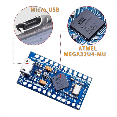 Pro Micro Atmega32u4 16mhz 5v Compatible Con Ide Arduino