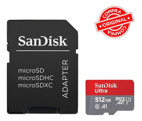 Imagen 1 de 4 de Memoria Micro Sd 512gb Sandisk Full Hd A1 Juegos Celular