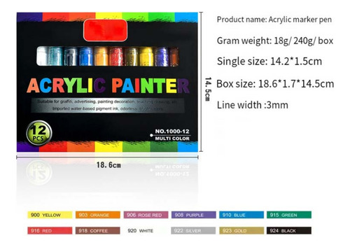 12 Rotuladores De Pintura De Colores Para Halloween Con Form