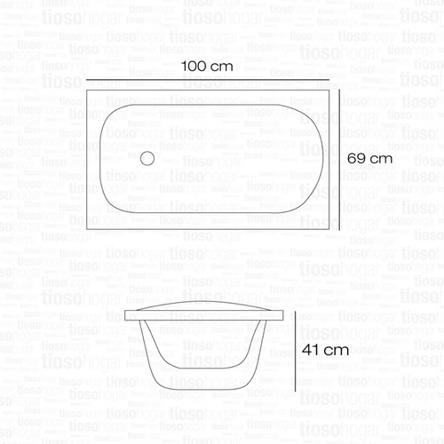 Imagen 4 de 10 de Bañera Fibra 1 Metro Reforzada Anatomica Anatomica Apoyabraz
