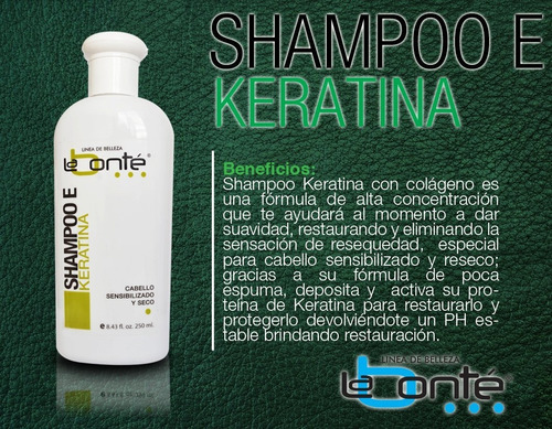 Imagen 9 de 9 de Shampoo Vitamina Keratina Y Seda Keratermia La Bonte