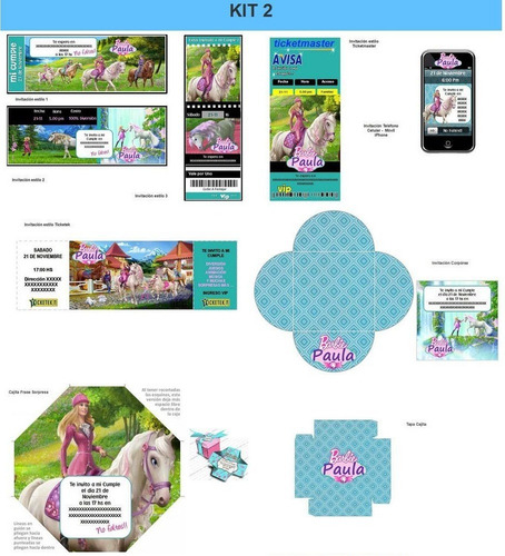Kit Imprimible Barbie Una Historia De Ponis Fiesta 3x1