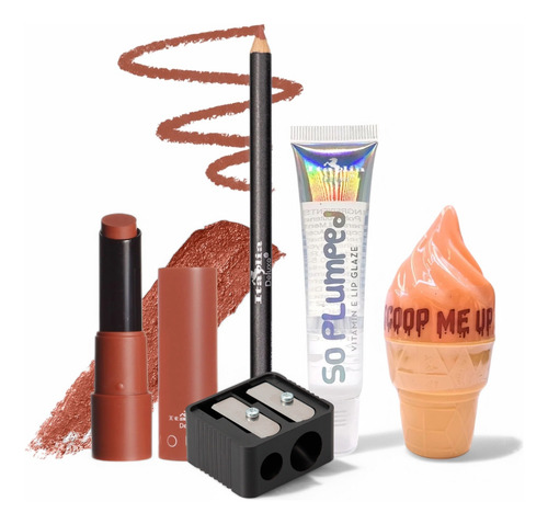 Lip Combo Italia Labial+delineador+bálsamo+gloss+sacapuntas Saint