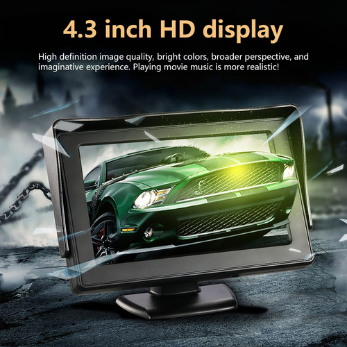 Monitor Lcd Hd Universal Para Veículos De 4,3 Polegadas Com