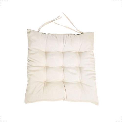 Kit 12 Almofadas De Cadeira Futon Assento Cheia Grande 40x40 Cor Bege-12pc