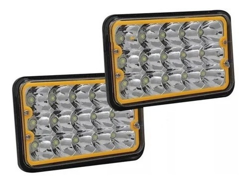 Par De Focos Led Rectangular H4 Alta Baja Ojo Angel