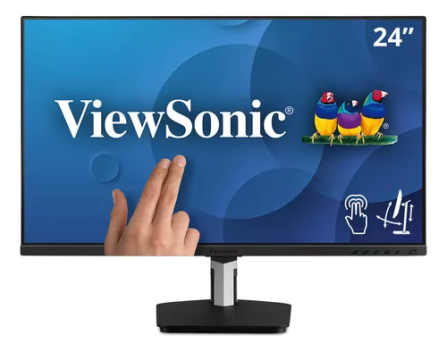 ViewSonic TD2455 Monitor de pantalla táctil multitáctil IPS de 24 pulgadas  1080p IPS de 10 puntos con ergonomía avanzada de doble bisagra USB C HDMI y