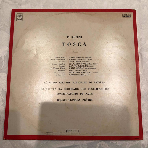 Tosca Opera Completa Com Libreto (2 Lp) Disco De Vinil (Usado)