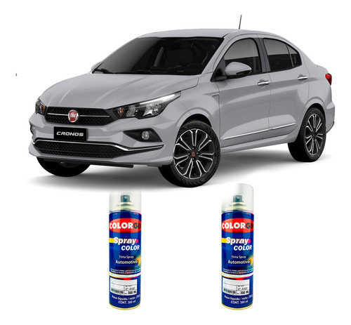 Spray Automotivo Fiat Prata Bari + Verniz 300ml