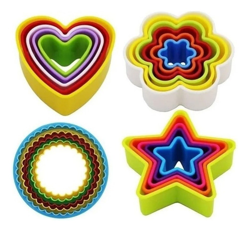 Pack X22 Molde De Galleta Cortapasta Moldes Galletas Colores Color Multicolor