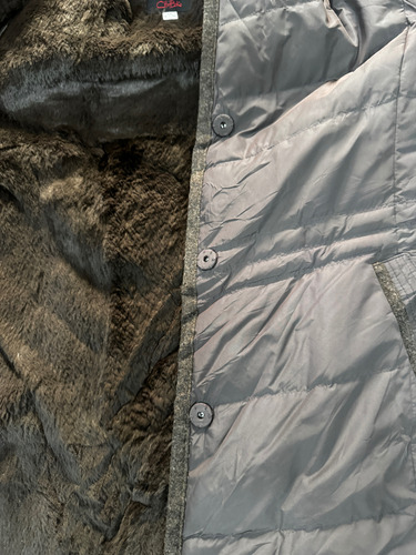 Parka Impermeable Mujer Forrada En Piel M C/detalle Boton (Usado)