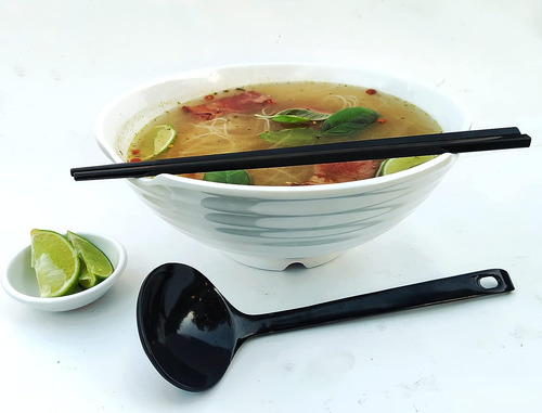 Juego De 4 Tazones Blancos Xl Para Pho. 16 Piezas Pho Bow...