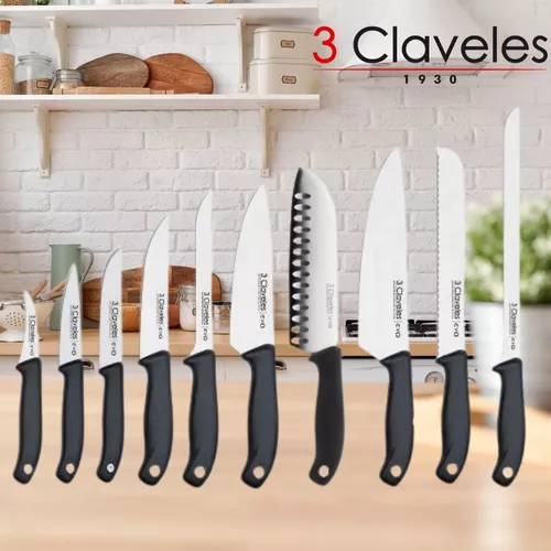 Cuchillo de cocina, cebollero o cuchillo chef de 3 claveles.