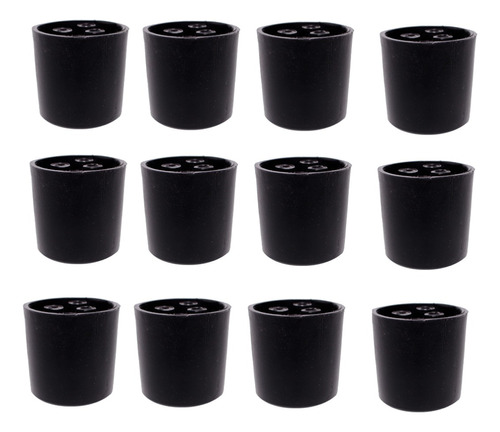 Pata De Plástico Para Sala Muebles 5 Cm Negro Pack 12 Piezas