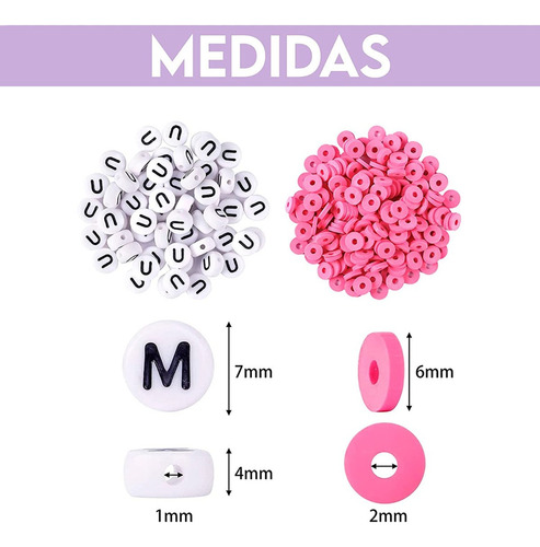 Cuentas Pulseras Cuentas Letras Acrílico Bisuteria Chaquiras