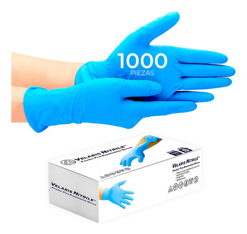Guantes descartables antideslizantes Raganet Guantes de Nitrilo color azul talle Chico x 1000 unidades