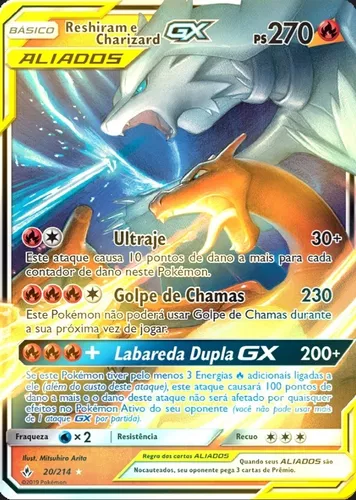 Carta Pokémon Reshiram E Charizard Gx Aliados Original