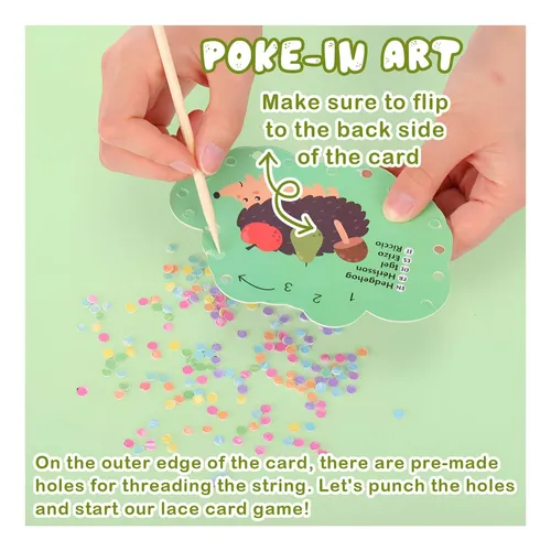 Tarjetas De Cordones De Madera Para Niños – Set De Costura Con Formas De Animales Y Dinosaurios – Ideal Para Aprender A Atar Y Desarrollar La Motricidad Fina