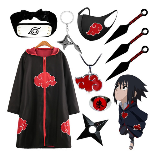 Bata Akatsuki Naruto, Accesorios Collar Con Capucha