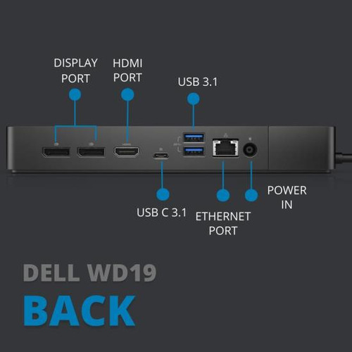 Paquete De Estación De Acoplamiento Koncept Dell Wd19 Con Ad