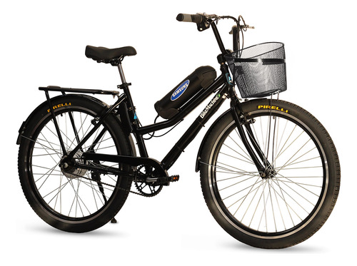 Bicicleta Elétrica Retrô Lithium 350w 36v Preta