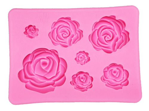 Molde De Silicon Rosas Fondant Arcilla Pasta Manualidades